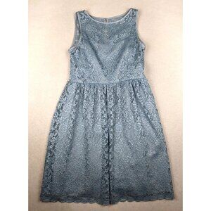 SIMPLY LILIANA Women's Dress Size 12 Blue Lace Fit & Flare Cottage Core